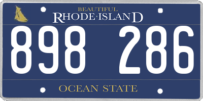 RI license plate 898286