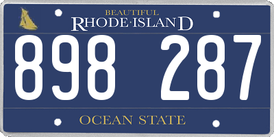 RI license plate 898287