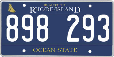 RI license plate 898293