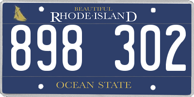 RI license plate 898302