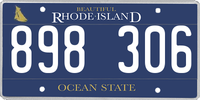 RI license plate 898306