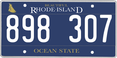 RI license plate 898307