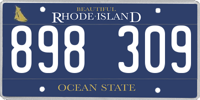 RI license plate 898309