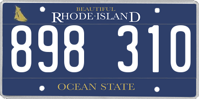 RI license plate 898310