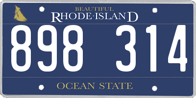 RI license plate 898314