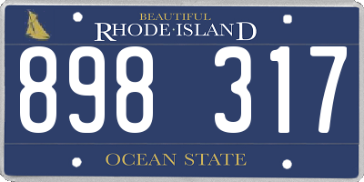 RI license plate 898317