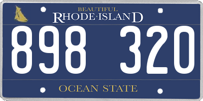 RI license plate 898320