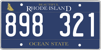 RI license plate 898321