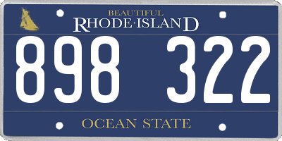 RI license plate 898322