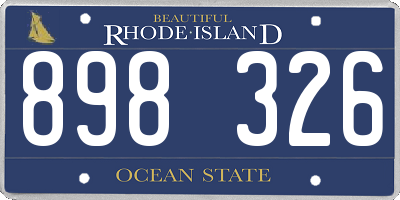 RI license plate 898326