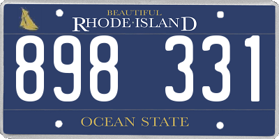 RI license plate 898331