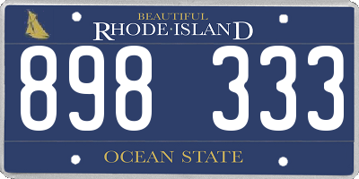 RI license plate 898333
