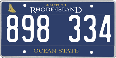 RI license plate 898334