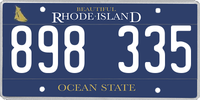 RI license plate 898335
