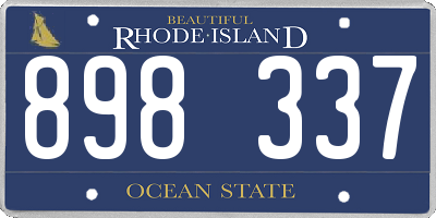 RI license plate 898337