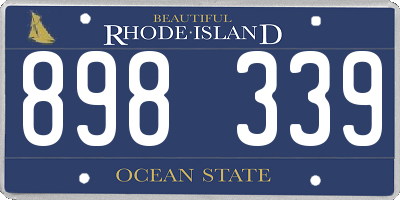 RI license plate 898339