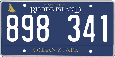 RI license plate 898341