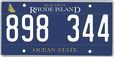 RI license plate 898344