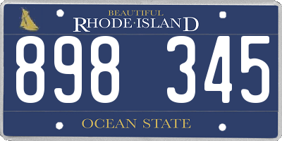 RI license plate 898345