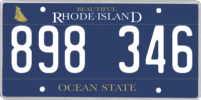 RI license plate 898346