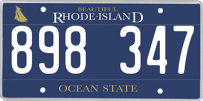 RI license plate 898347