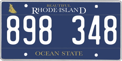RI license plate 898348