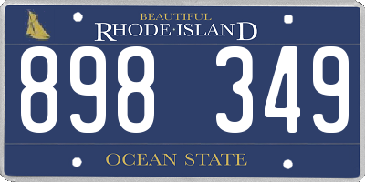 RI license plate 898349