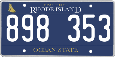 RI license plate 898353