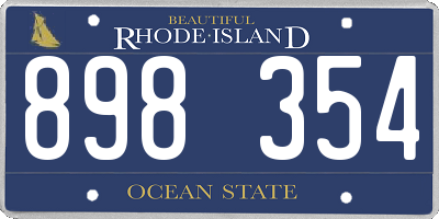RI license plate 898354