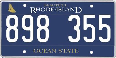 RI license plate 898355