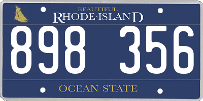 RI license plate 898356