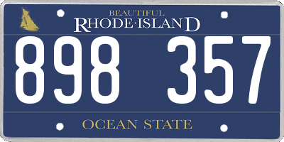 RI license plate 898357