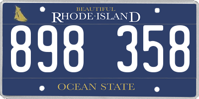 RI license plate 898358