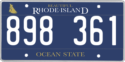 RI license plate 898361