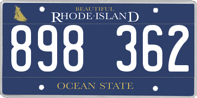 RI license plate 898362