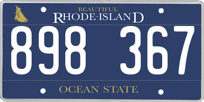 RI license plate 898367