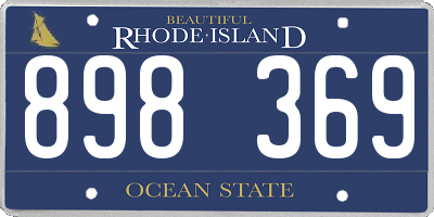 RI license plate 898369
