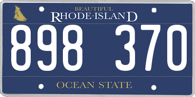 RI license plate 898370