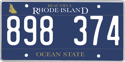 RI license plate 898374