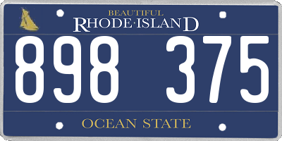 RI license plate 898375