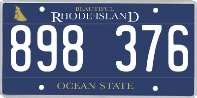 RI license plate 898376