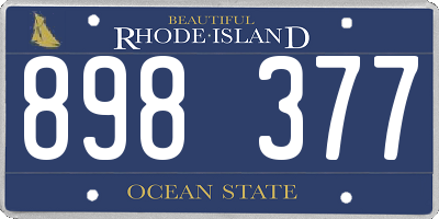 RI license plate 898377