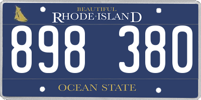 RI license plate 898380