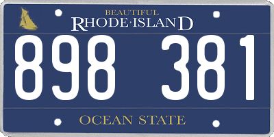 RI license plate 898381