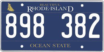 RI license plate 898382