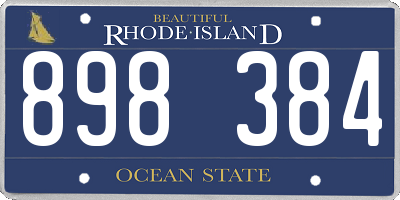 RI license plate 898384