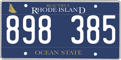 RI license plate 898385