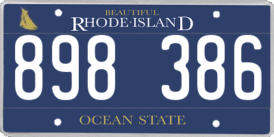 RI license plate 898386