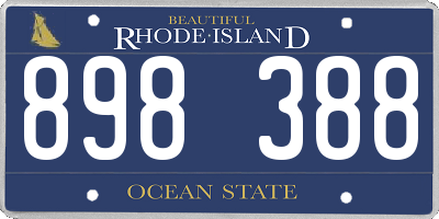 RI license plate 898388