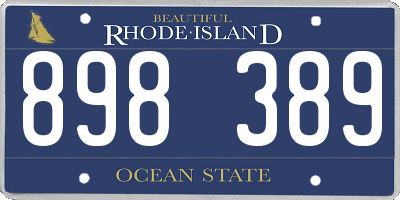 RI license plate 898389